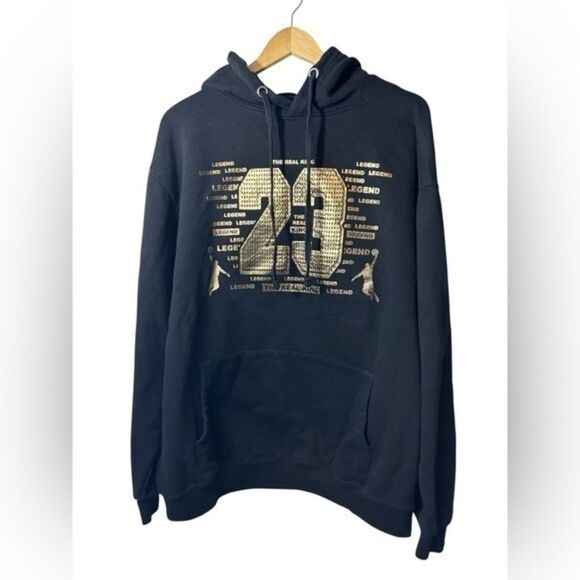 GEMROCK | hoodie pullover 2XL black 23 Legend Jordan gold - Picture 1 of 8